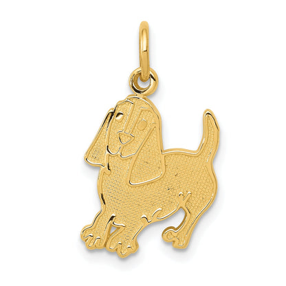 14K Yellow Gold Dog Charm