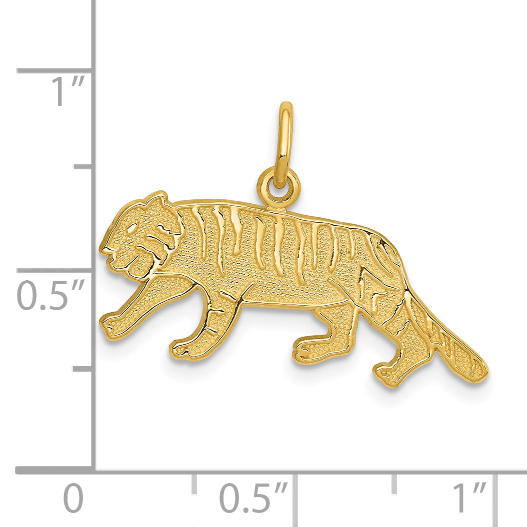 14K Yellow Gold Tiger Charm