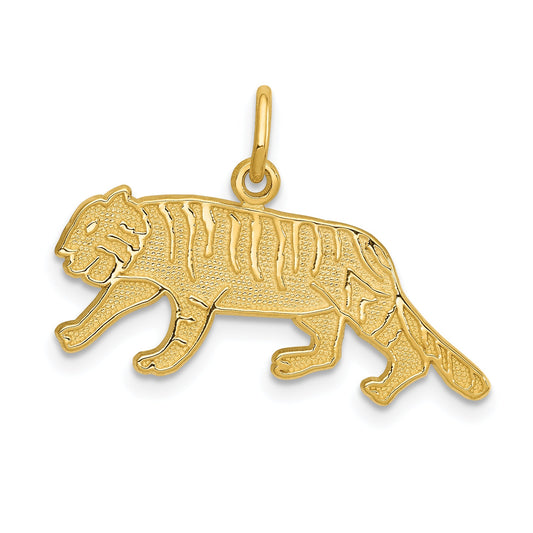 14K Yellow Gold Tiger Charm