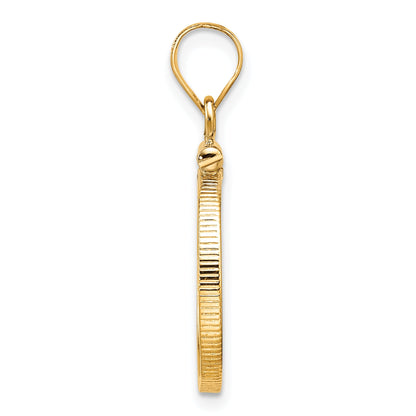 10K Yellow Gold Wideband Distinguished Coin Jewelry Polished 16.5mm X 1.35mm Screw Top Bezel Pendant