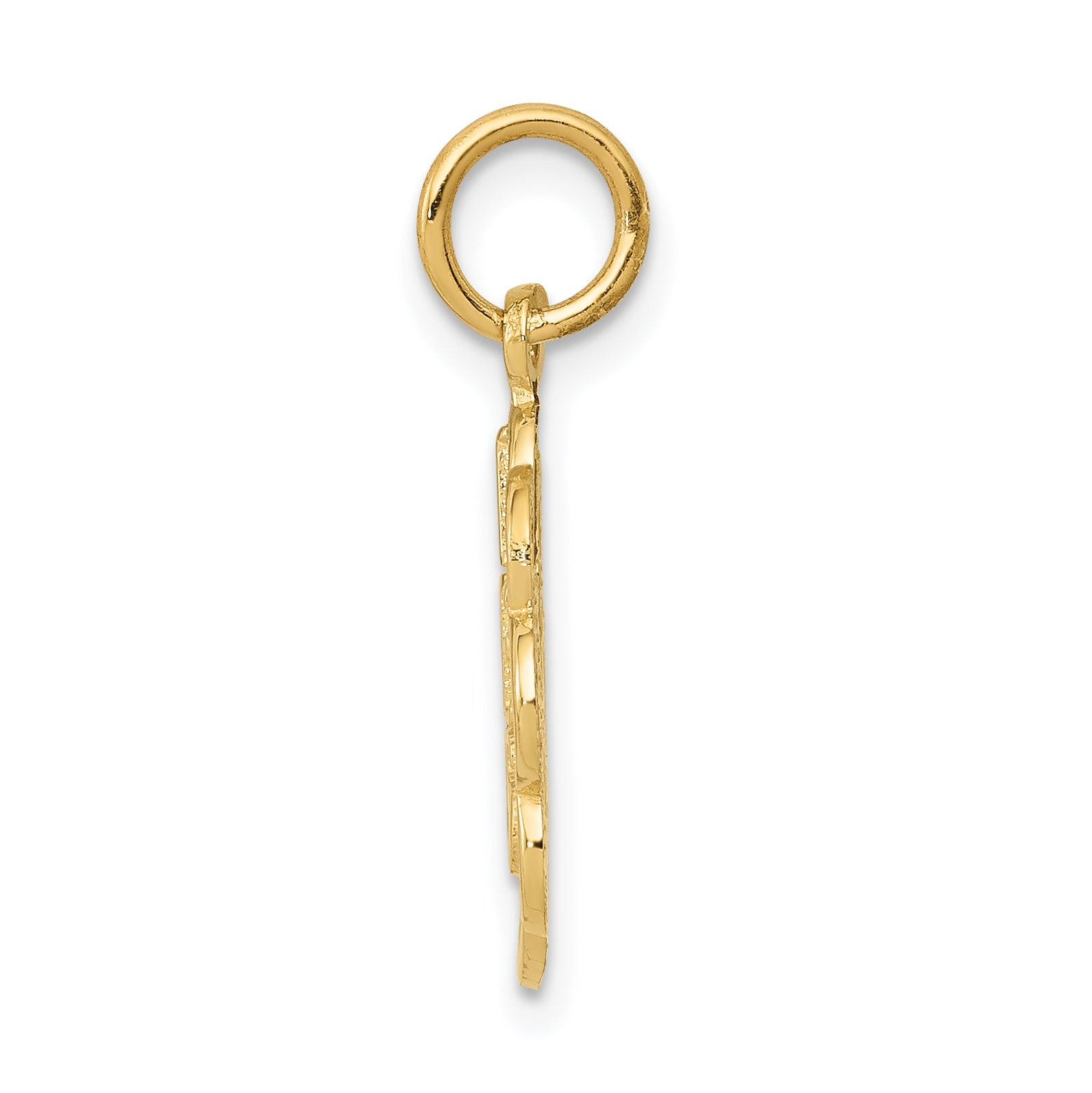 14K Yellow Gold I Love Cats Charm