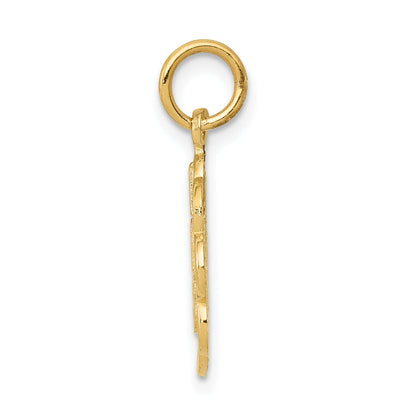 14K Yellow Gold I Love Cats Charm