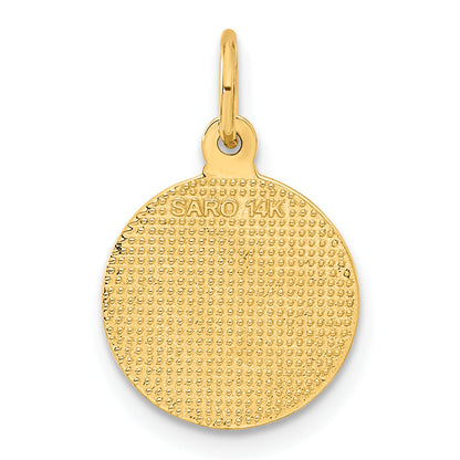 14K Yellow Gold Polished Angel Charm