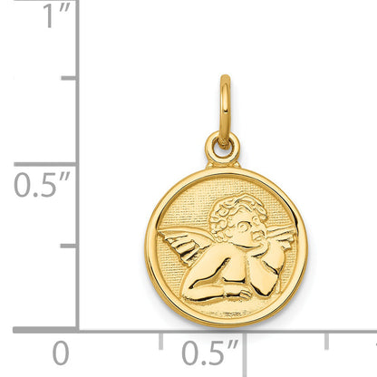 14K Yellow Gold Polished Angel Charm