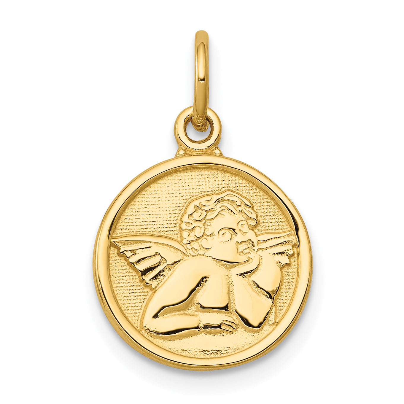 14K Yellow Gold Polished Angel Charm