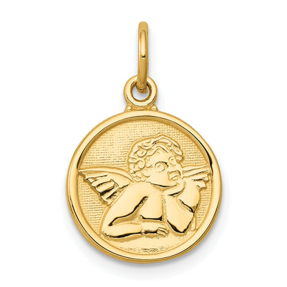 14K Yellow Gold Polished Angel Charm