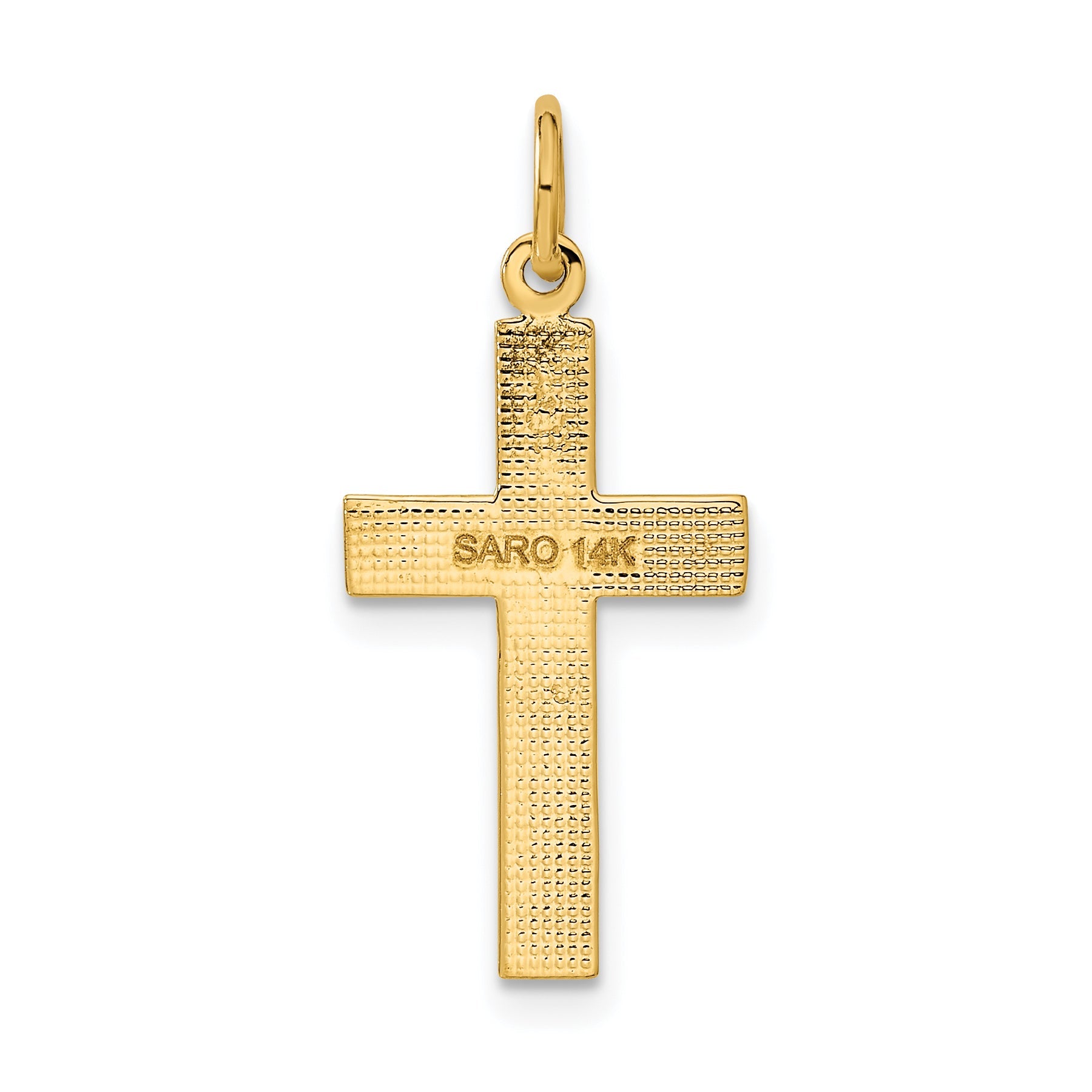 14K Yellow Gold Diamond-Cut Cross Pendant
