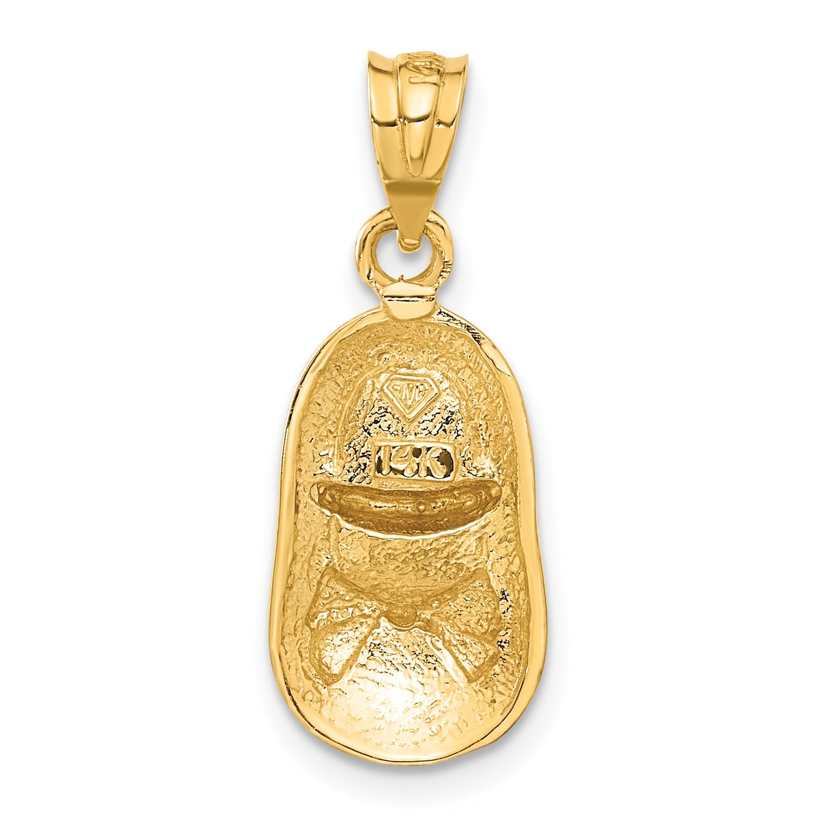 14K Yellow & Rhodium W/ White Polished Girl Shoe Pendant