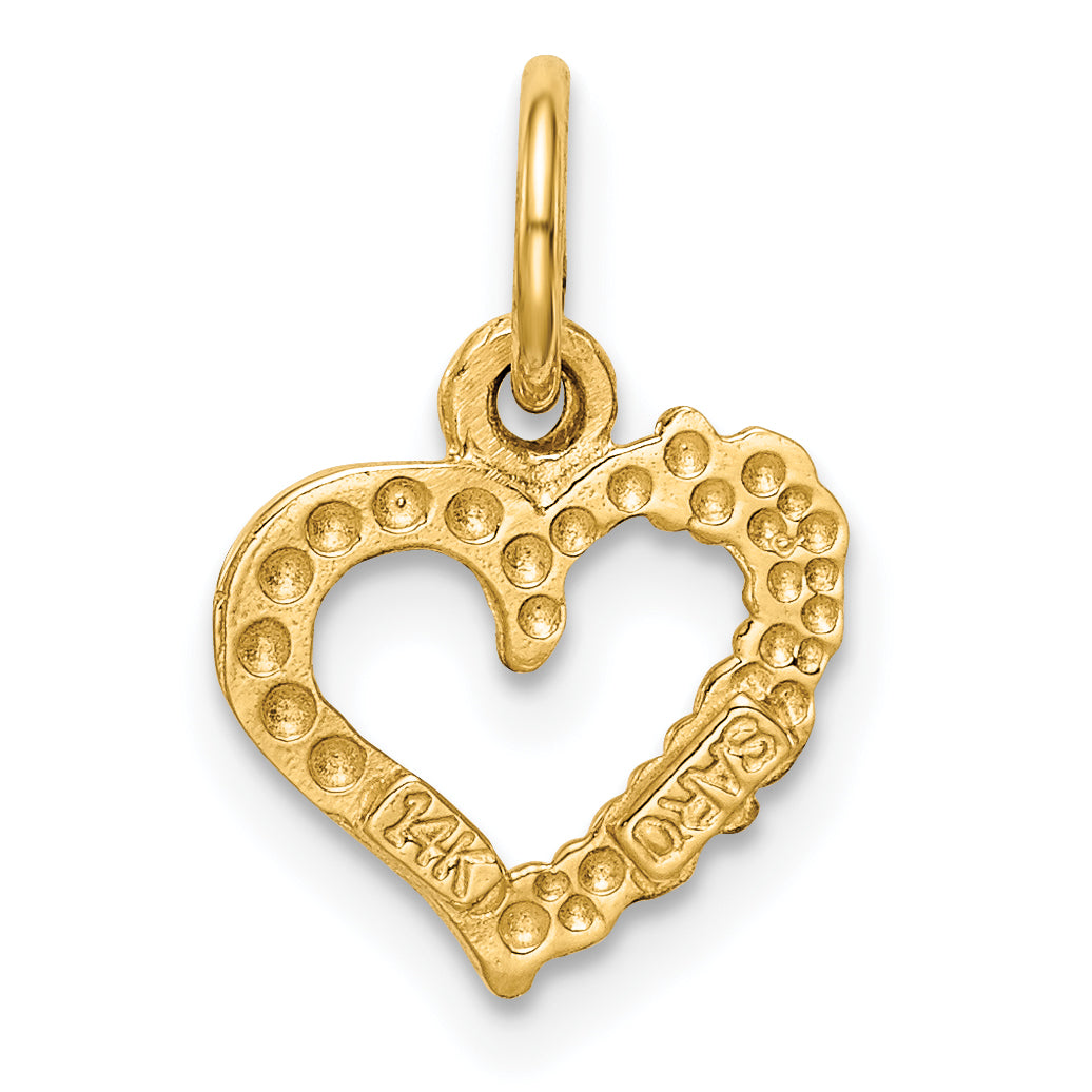 14K Yellow Gold Polished I Love You Heart Charm