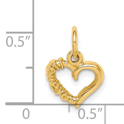 14K Yellow Gold Polished I Love You Heart Charm