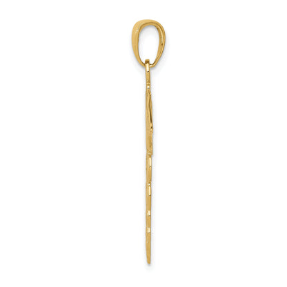 14K Yellow Gold Caduceus Pendant