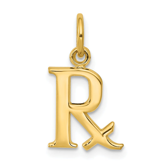 14K Yellow Gold Prescription Symbol Rx Charm