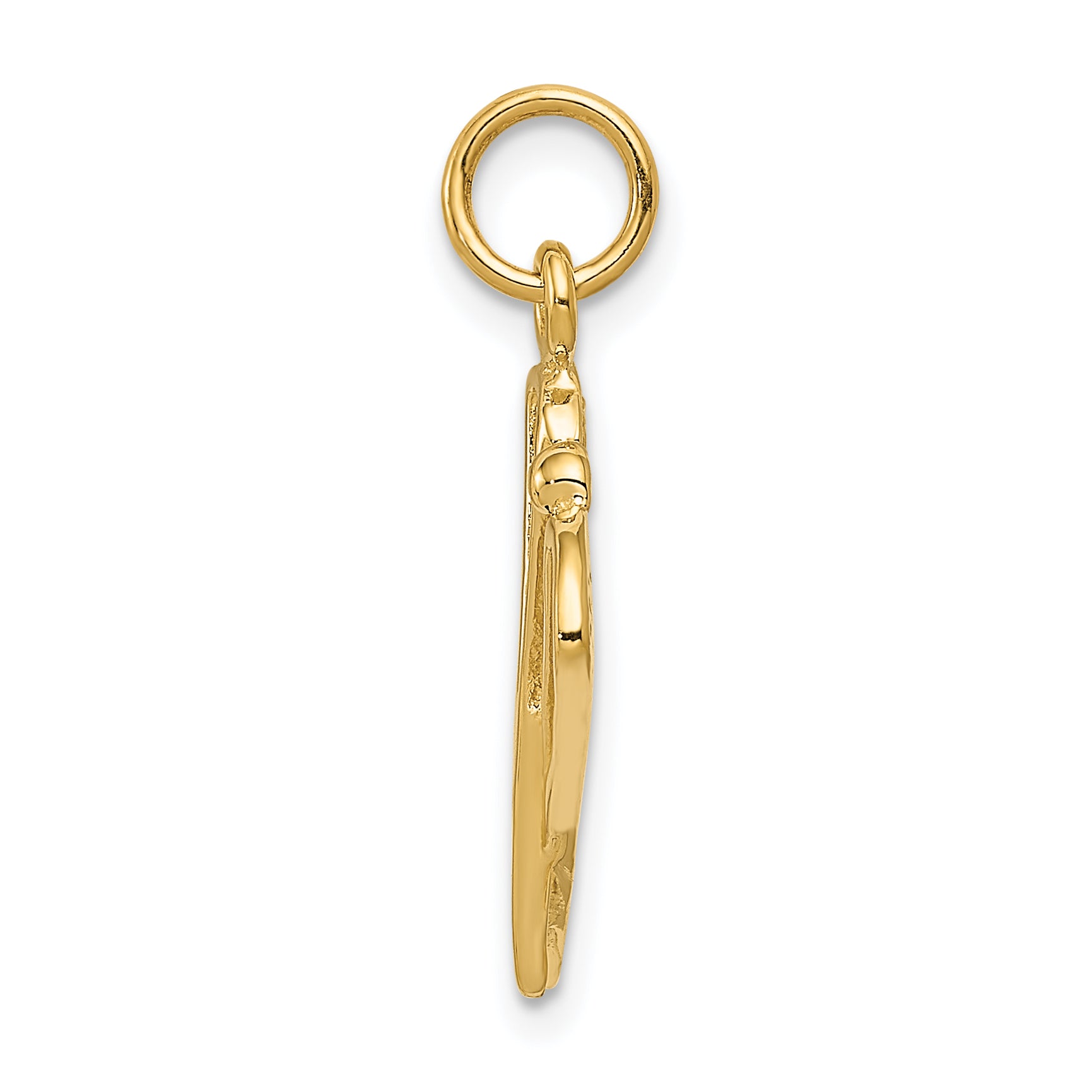 14K Yellow Gold Polished Lacrosse Sticks Charm