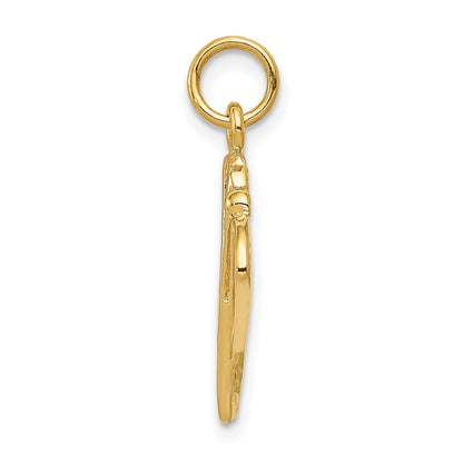 14K Yellow Gold Polished Lacrosse Sticks Charm