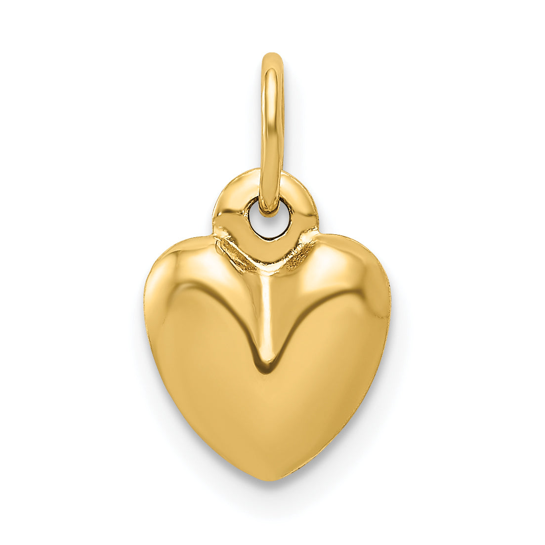 14K Yellow Gold Polished 3-D Puffed Heart Charm