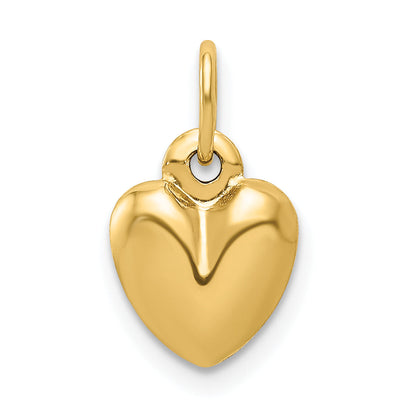 14K Yellow Gold Polished 3-D Puffed Heart Charm