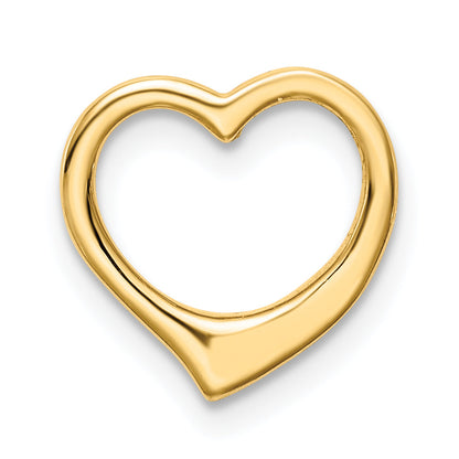 14K Yellow Gold Polished Heart Chain Slide