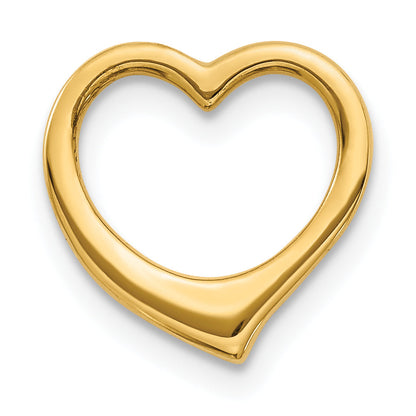 14K Yellow Gold Polished Heart Chain Slide