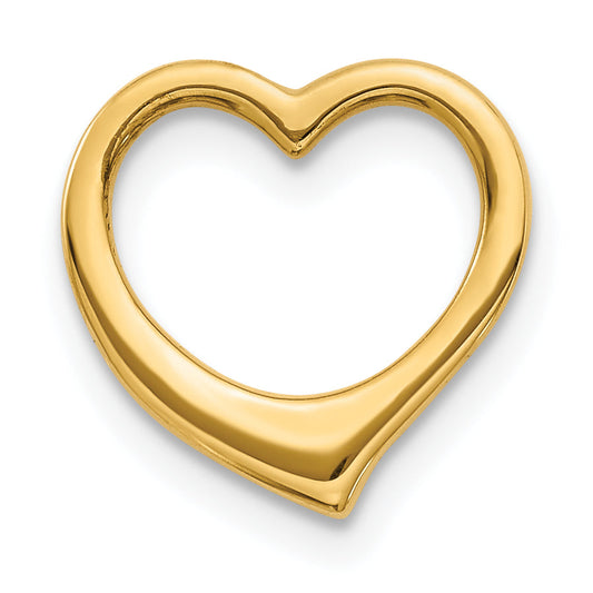 14K Yellow Gold Polished Heart Chain Slide