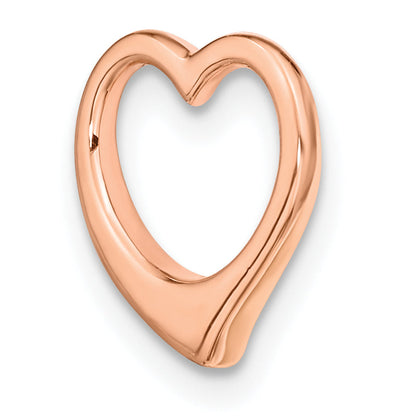 14K Rose Gold Polished Heart Chain Slide