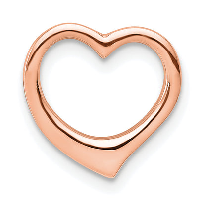 14K Rose Gold Polished Heart Chain Slide
