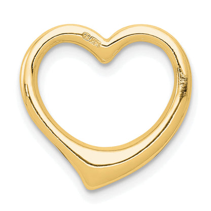 14K Yellow Gold Polished Heart Chain Slide
