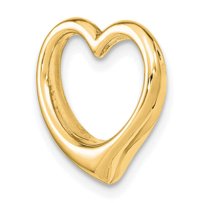 14K Yellow Gold Polished Heart Chain Slide