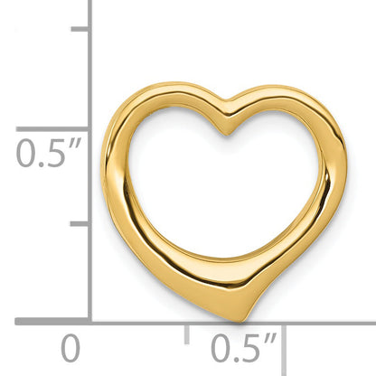 14K Yellow Gold Polished Heart Chain Slide