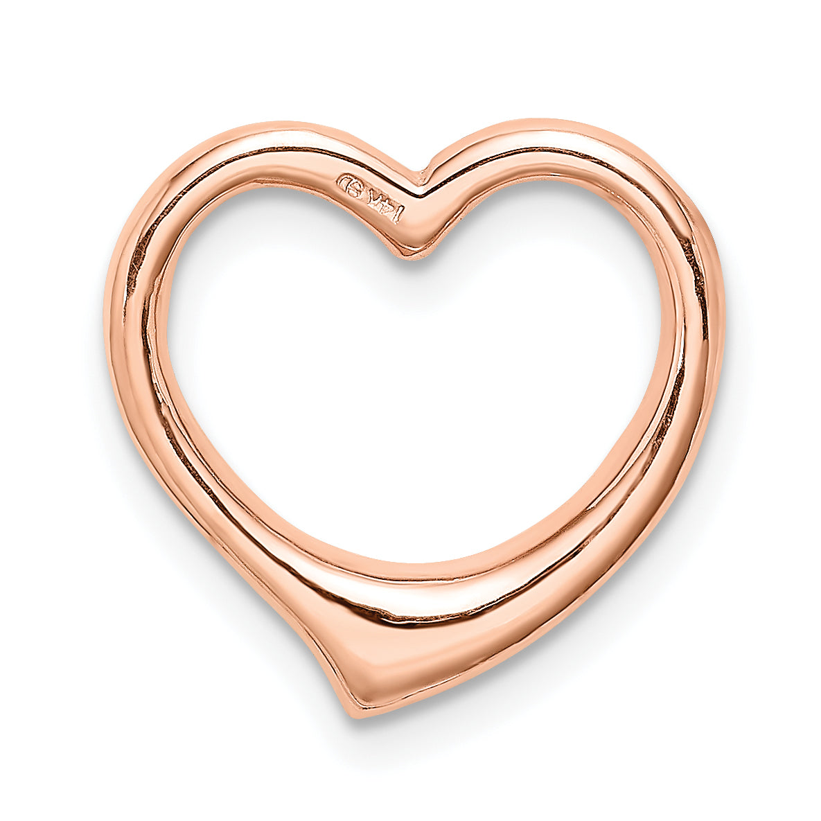 14K Rose Gold Polished Heart Chain Slide