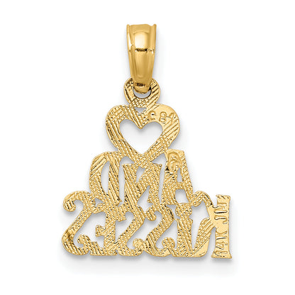 14K Yellow Gold Heart And Kisses Charm