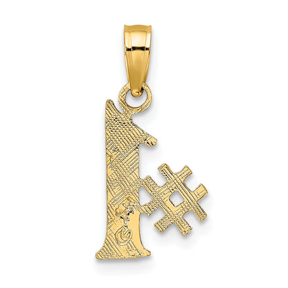 14K Yellow Gold #1 Charm