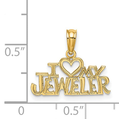 14K Yellow Gold I Heart My Jeweler Charm