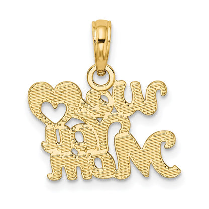 14K Yellow Gold We Heart You Mom Charm