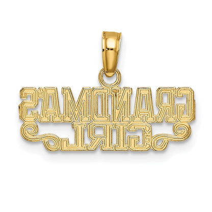 14K Yellow Gold Grandma'S Girl Charm