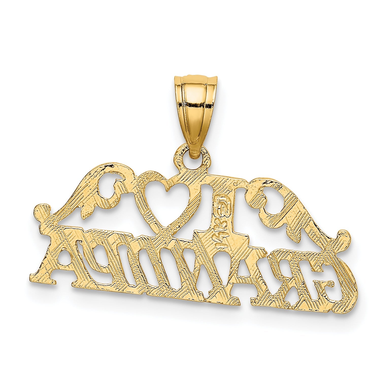 14K Yellow Gold I Heart Grandpa Charm