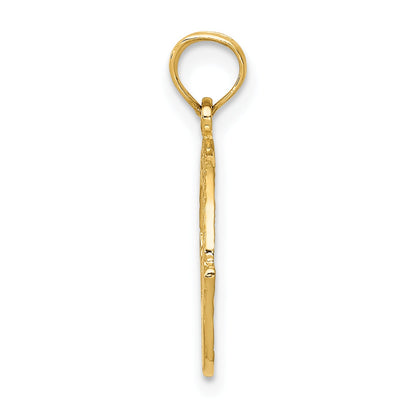 14K Yellow Gold Claddagh Charm