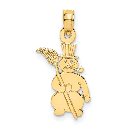 14K Yellow Gold Polished Snowman Charm