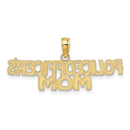 14K Yellow Gold Police Officer'S Mom Charm