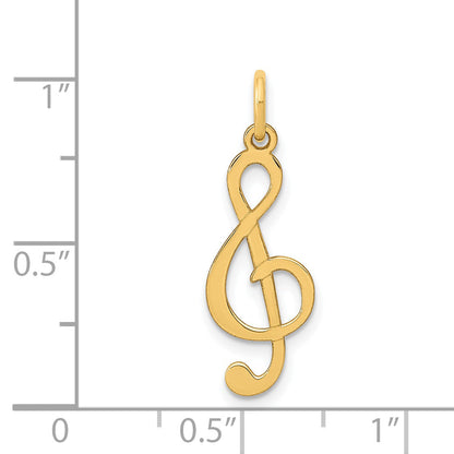 14K Yellow Gold Polished Treble Clef Charm