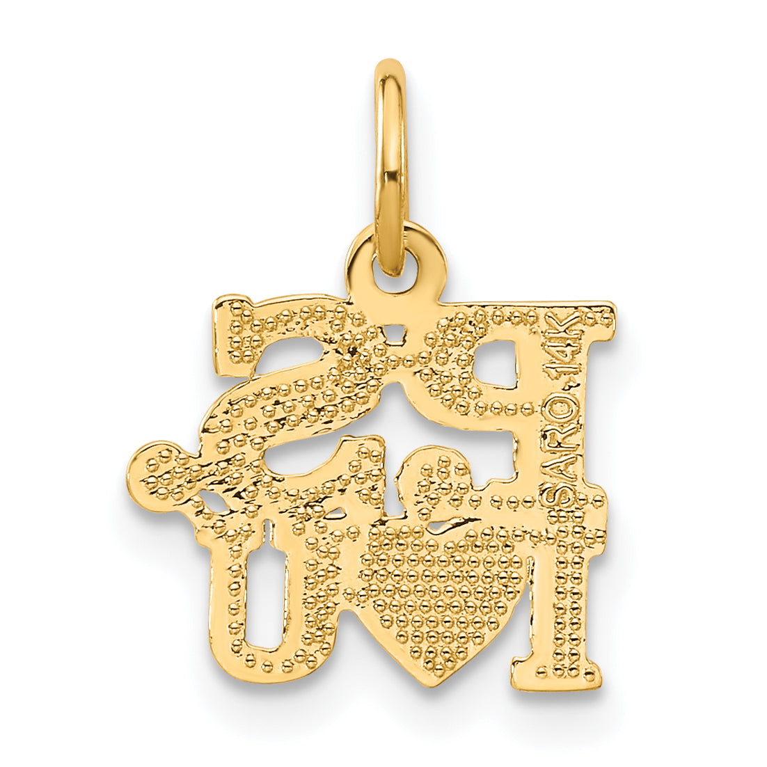 14K Yellow Gold P.S. I Love You Charm
