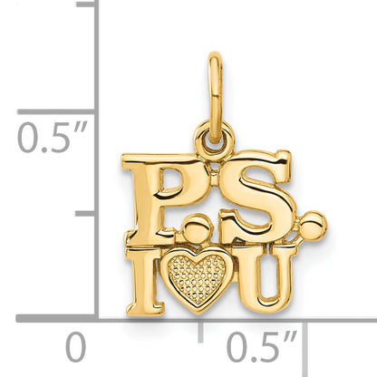 14K Yellow Gold P.S. I Love You Charm
