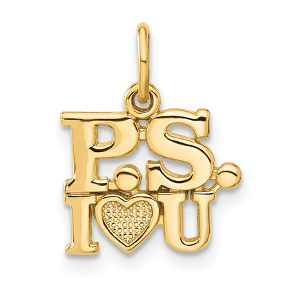 14K Yellow Gold P.S. I Love You Charm