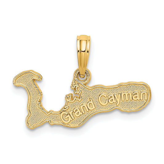 14K Yellow Gold Grand Cayman Island Map Charm