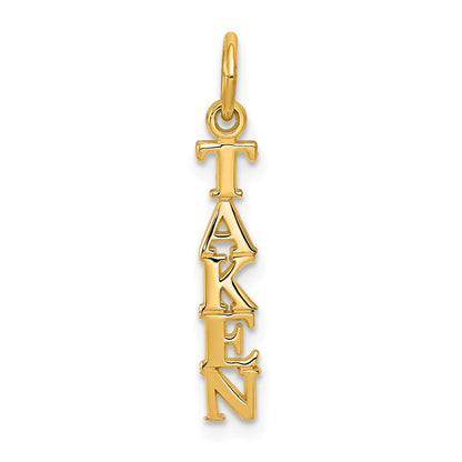 14K Yellow Gold Polished Taken Charm