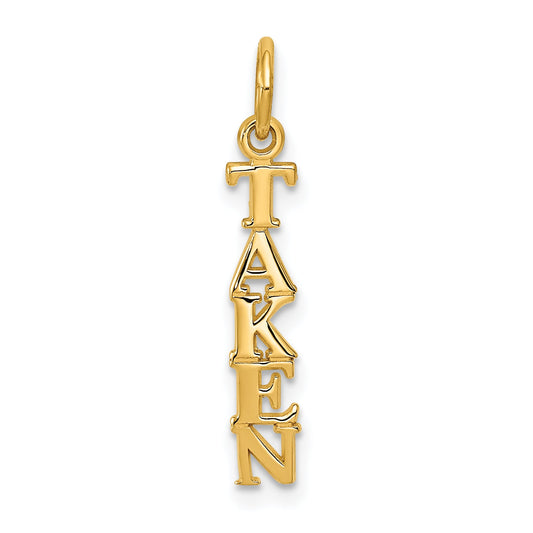 14K Yellow Gold Polished Taken Charm