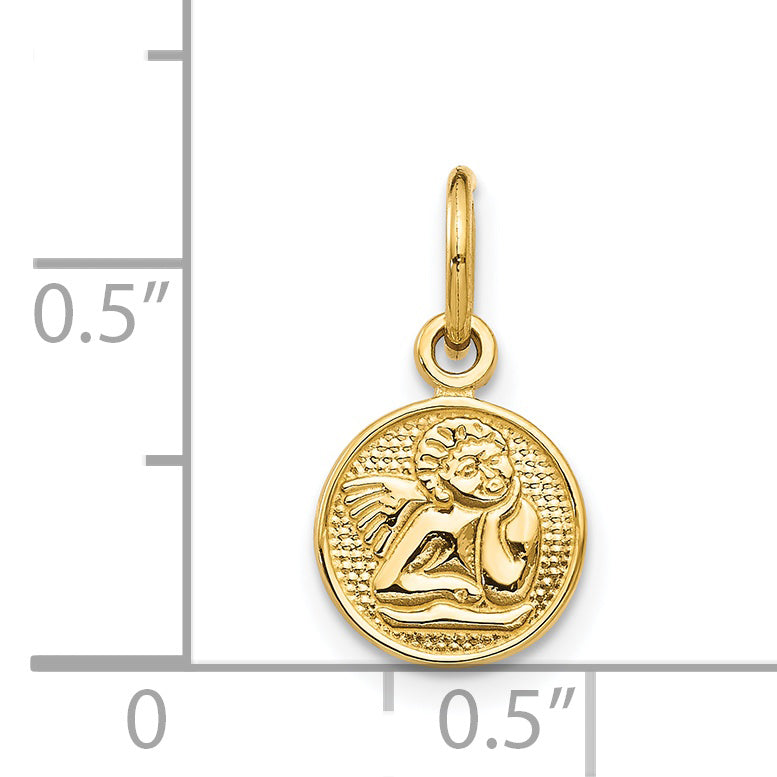 14K Yellow Gold Small Polished Angel Charm