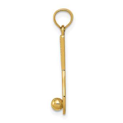 14K Yellow Gold Tennis Racquet And Ball Charm