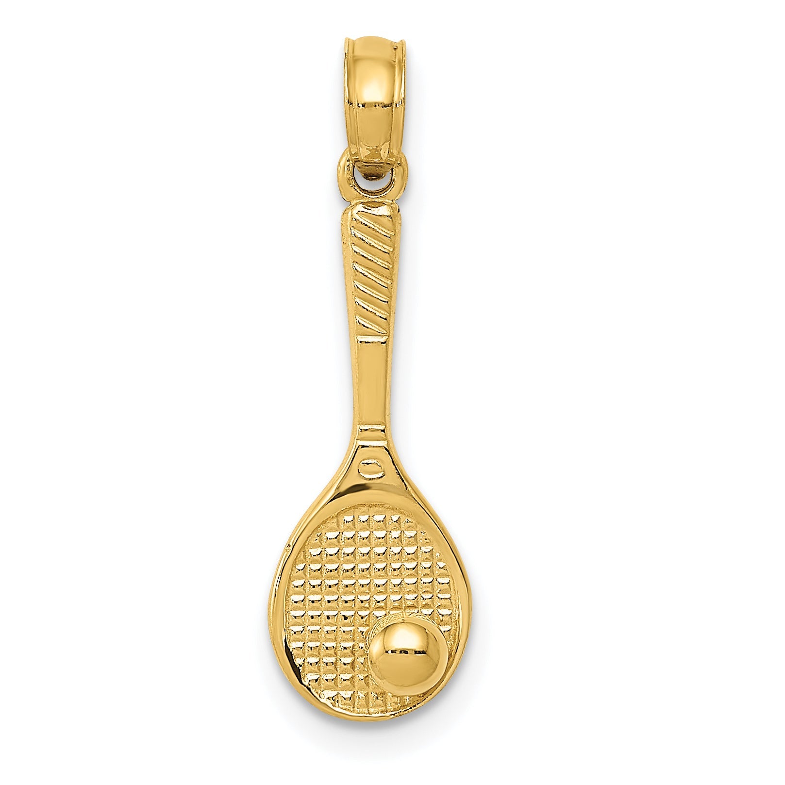 14K Yellow Gold Tennis Racquet And Ball Charm