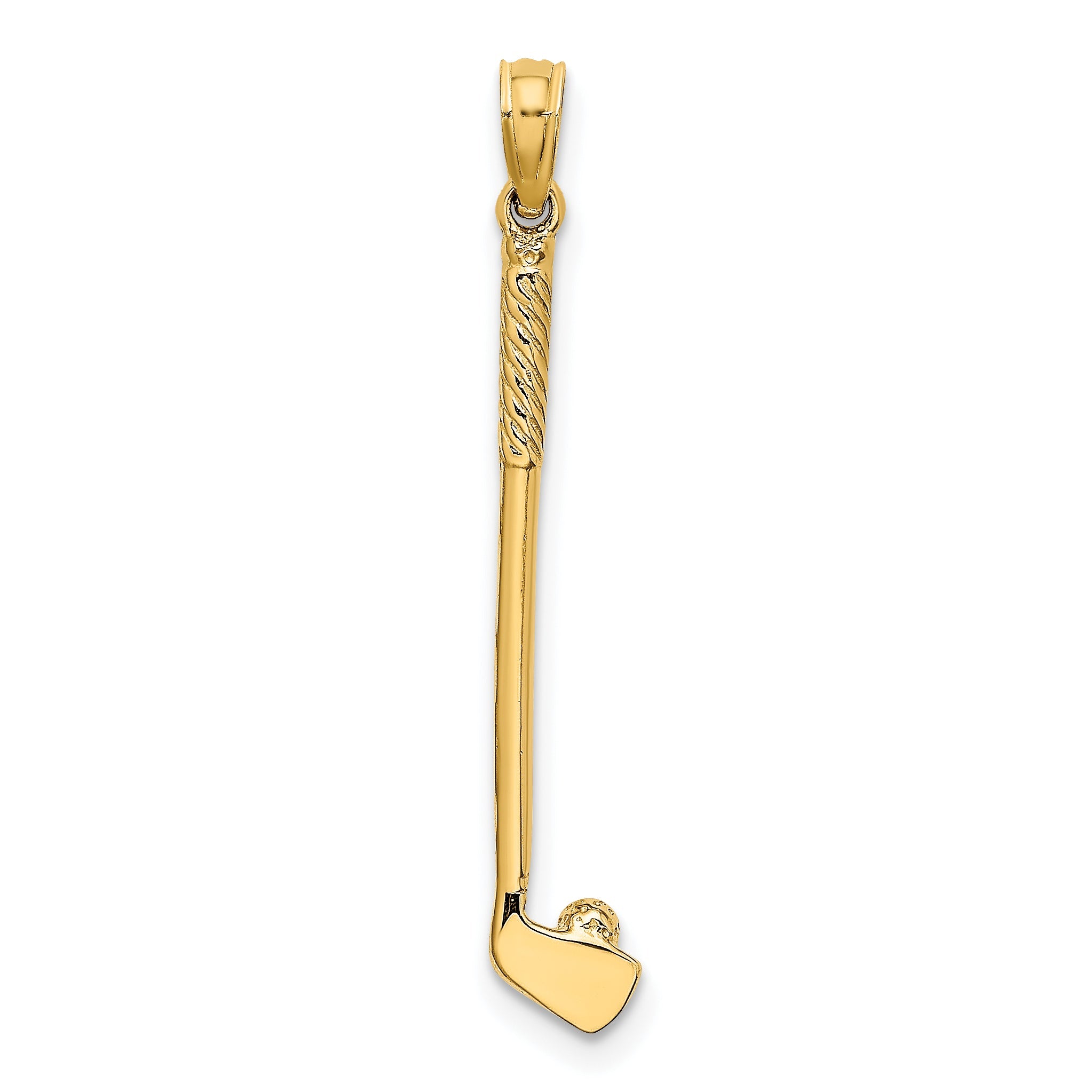 14K Yellow Gold 3-D Single Golf Club With Ball Charm