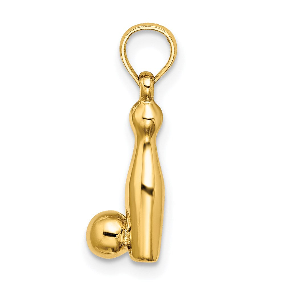 14k Yellow Gold 3-D Bowling Pin and Ball Charm